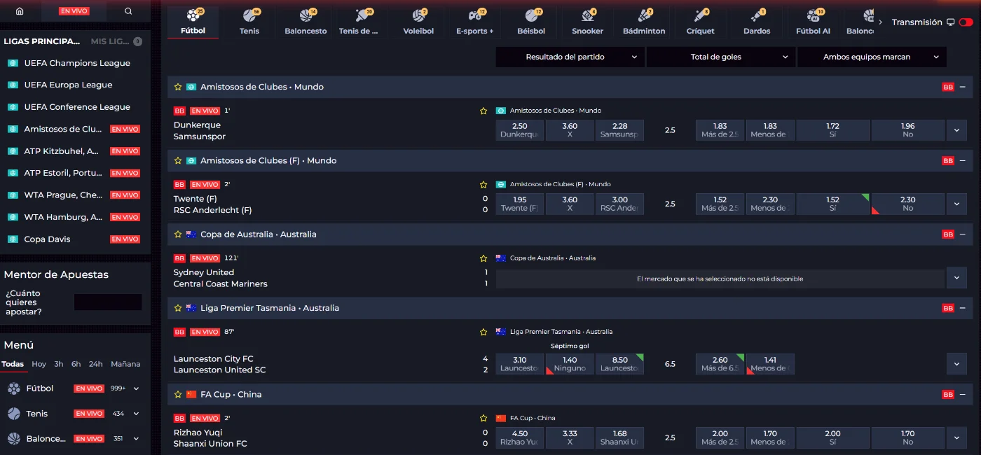 Deportes en vivo en QuickWin Casino Apuestas deportivas en vivo en QuickWin Casino con fútbol, tenis, baloncesto y cuotas disponibles